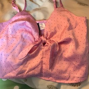 pink crop top h&m